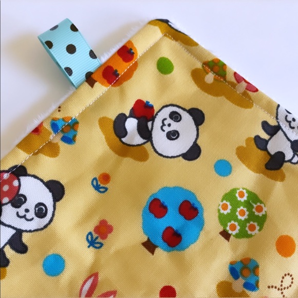 Yellow Panda Kawaii Baby Minky Security Blanket - Picture 3 of 4